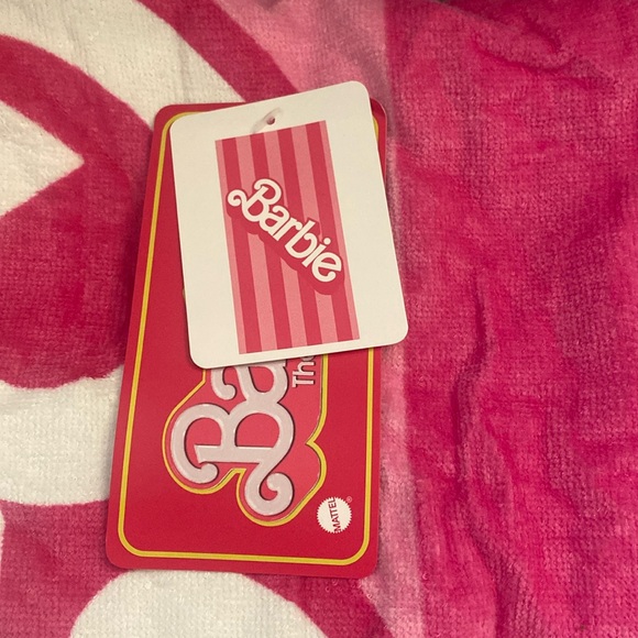 pink & beige catering logo | light pink barbie logo,... Barbie | Bath | Barbie Logo Beach Pink Towel | Poshmark